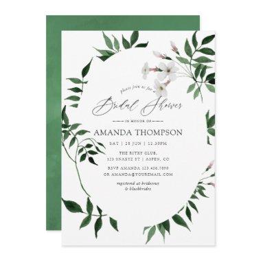 Woodland Forest Greenery Bridal Shower Invitations