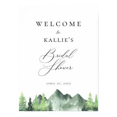 Woodland Forest Mountain Bridal Shower Welcome Poster