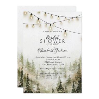Woodland,Forest,Pine Trees,String Lights