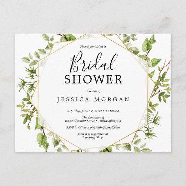 Woodland Greenery Bridal Shower Invitation PostInvitations