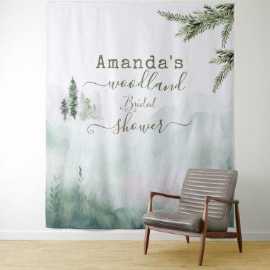 Woodland Mossy Meadow Mist Bridal Shower Tapestry