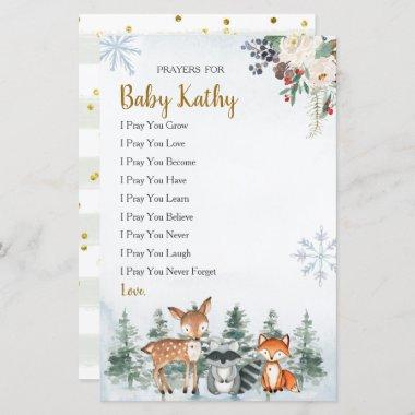 Woodland Winter Animal Forest Prayers for Baby