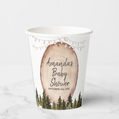 Woodland Winter Forest Baby Shower Paper Cups