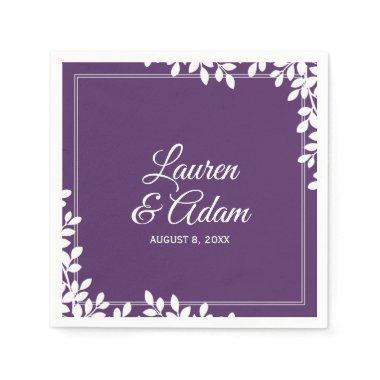 Woodsy Cocktail Napkins | Leaf Frame (Plum) DK