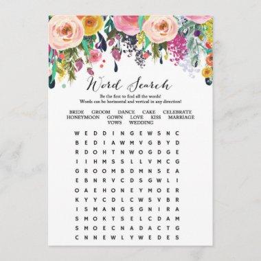 Word Search Garden Bridal Shower Game Invitations