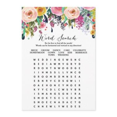 Word Search Garden Bridal Shower Game Invitations