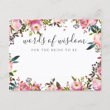Words of Wisdom Bridal Shower Game Invitations Advice