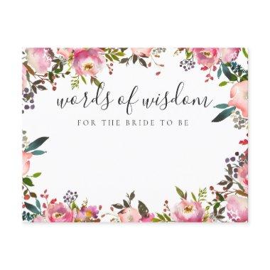 Words of Wisdom Bridal Shower Game Invitations Advice