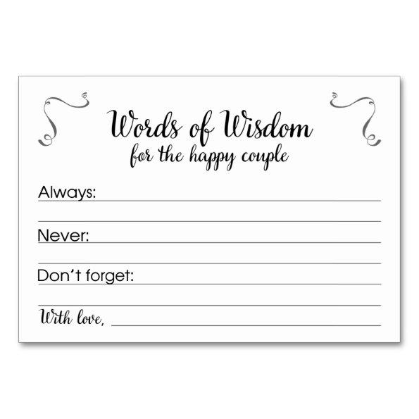 Words of Wisdom Marriage Advice Cards