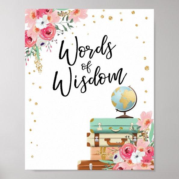 Words of Wisdom Travel Shower Miss to Mrs Advice Poster
