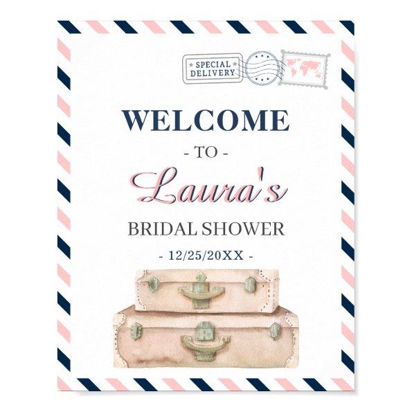 World Travel Airline  Navy Welcome Poster
