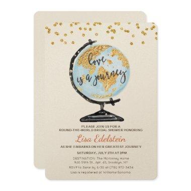 World Travel Bridal Shower Invitations