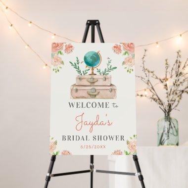 World Travel Floral Suitcase  Welcome Foam Board