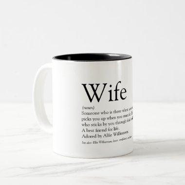 World's Best Ever Wife Definition Black and White Two-Tone Coffee Mug