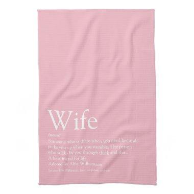 World's Best Ever Wife Definition Girly Pink Fun Kitchen Towel