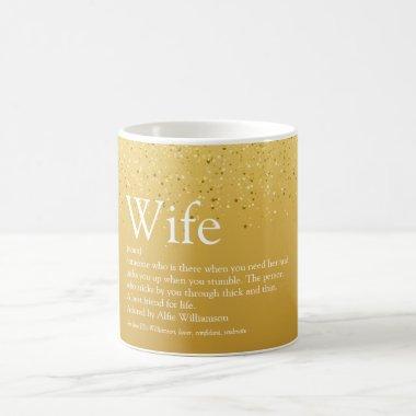 World's Best Wife Definition Gold Glitter Glam Coffee Mug