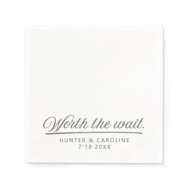Worth The Wait | Engagement / Wedding Paper Napkin