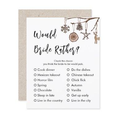 Would Bride Rather | Winter  Game