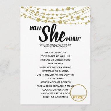 would she rather bridal baby shower game Invitations