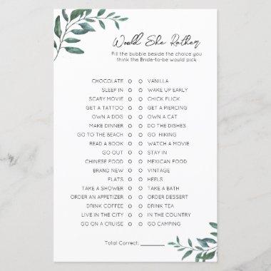 Would She Rather- Bridal Shower Game