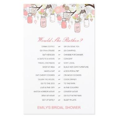 Would She Rather Bridal Shower Game PRINTED