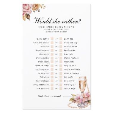 Would She Rather Pearls Prosecco Bridal Game