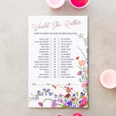 Would she rather wildflowers  game