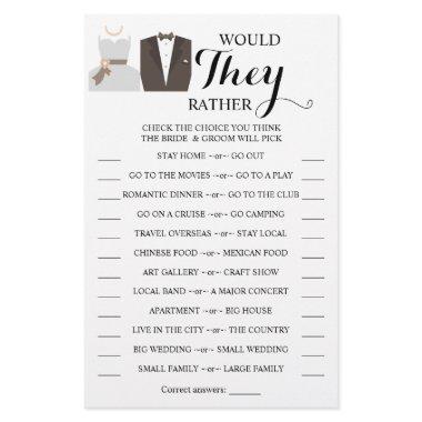 Would They Rather Bride & Groom Shower Game  Flyer