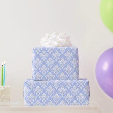 Wrapping Paper - Wedgewood Blue Damask