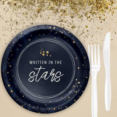 Written in the Stars Navy and Gold Bridal Shower Paper Plates