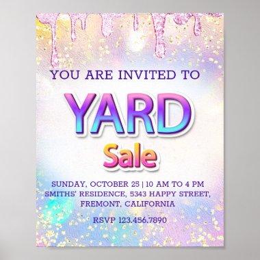 Yard Sale PINK Drips Holographic Home Custom Poster