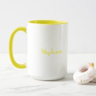 Yello White Elegant Custom Name Mother's Day Gift Mug