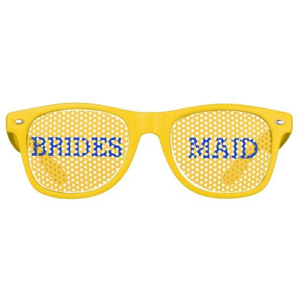 Yellow and Blue Bridesmaid Party Eye Glasses