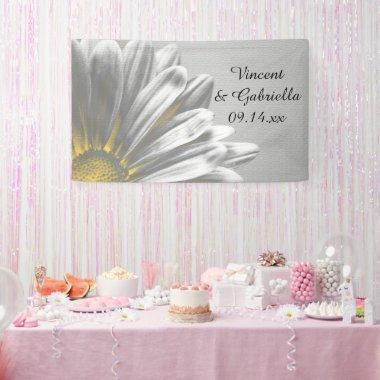 Yellow and Gray Floral Highlights Wedding Banner