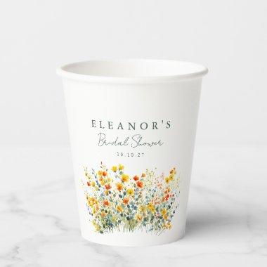 Yellow and Orange Meadow Wildflowers  Paper Cups