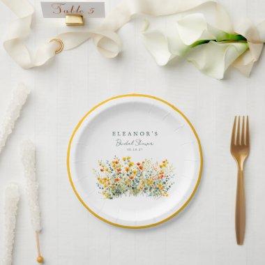 Yellow and Orange Meadow Wildflowers  Paper Plates