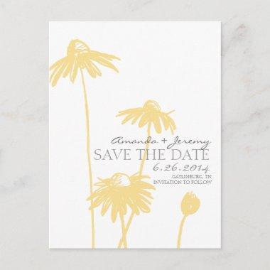 Yellow and White Black Eyed Susans Save the Date Announcement PostInvitations
