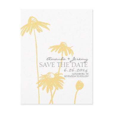 Yellow and White Black Eyed Susans Save the Date Announcement PostInvitations