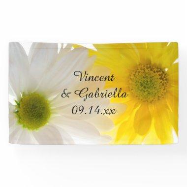 Yellow and White Daisies Wedding Banner