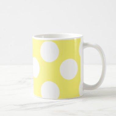 Yellow and White Large Polka Dot Mug