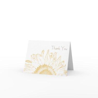Yellow and White Sunflower Graphic Thank You