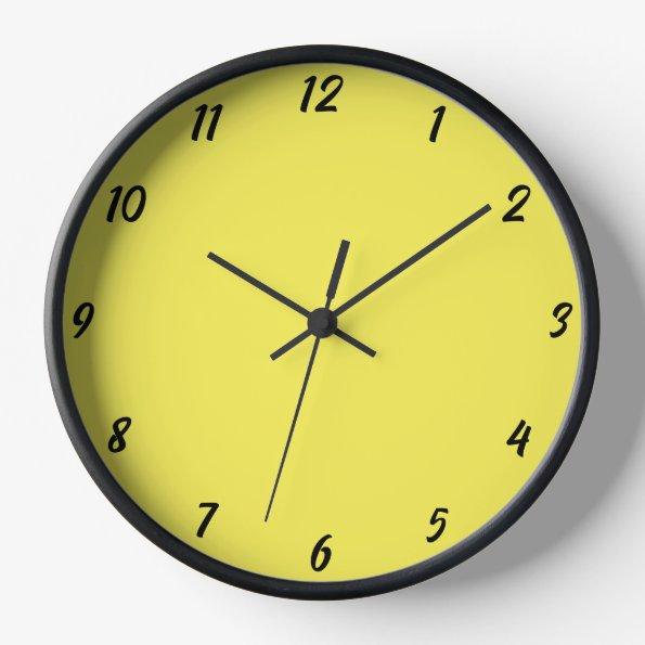Yellow Black Colorful Bright Custom Color Decor Clock