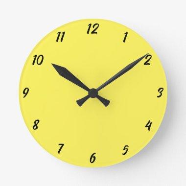 Yellow Black Colorful Bright Custom Color Gift Round Clock
