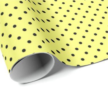 Yellow | Black Polka Dot Wrapping Paper