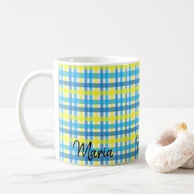 Yellow Blue Stripe Mug