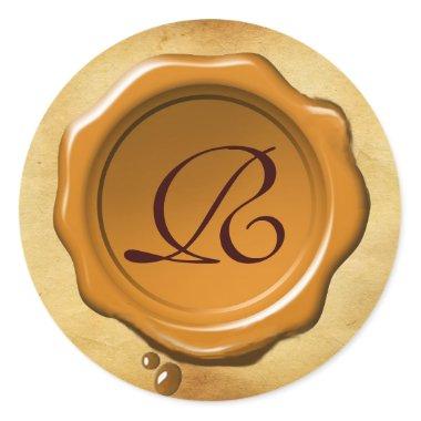 YELLOW BROWN WAX SEAL PARCHMENT Monogram
