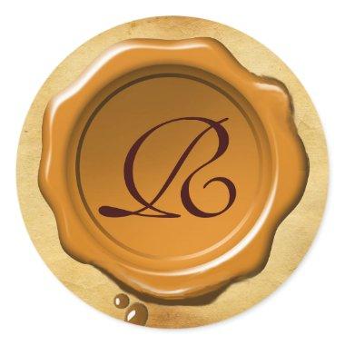 YELLOW BROWN WAX SEAL PARCHMENT Monogram