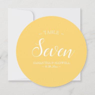Yellow Calligraphy Table Number