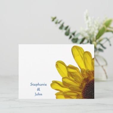 Yellow Chrysanthemum Photo White Name Elegant Cool Note Invitations