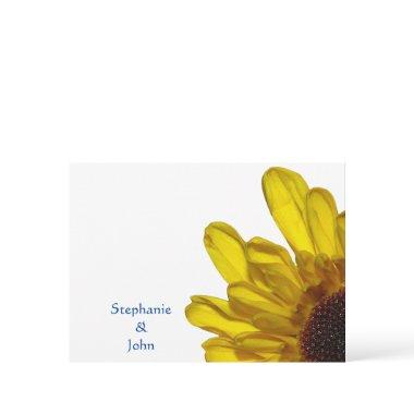 Yellow Chrysanthemum Photo White Name Elegant Cool Note Invitations